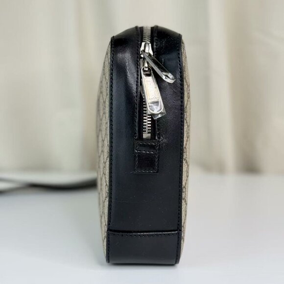 Gucci GG Logo Supreme Large Clutch Classic Beige & Black Handbag - Picture 2 of 9